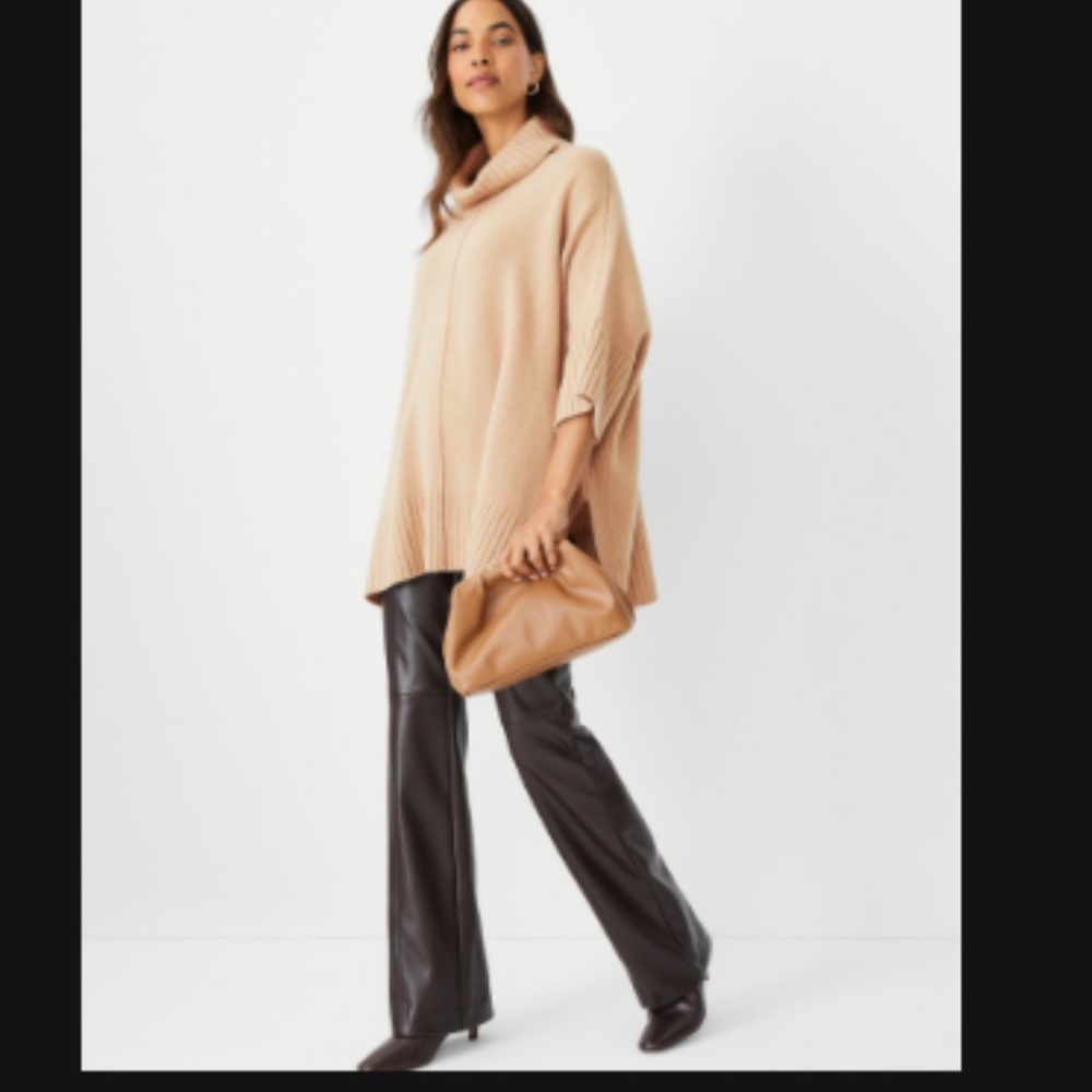 Ann Taylor Cashmere Turtleneck Poncho Sweater